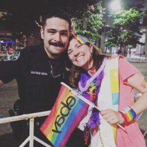 Ashley Jordyn Instagram - Look at his mustache!!!!!! #austinpride2018 #atx #loveislove
