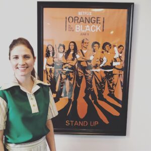 Ashley Jordyn Instagram - I loved this outfit! Thank you costume dept! #oitnb #oitnb6 #teamcarol #cblock #caroldenning #youngcarol #glassofice