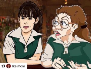 Ashley Jordyn Instagram - Ooh. This ones fun!  #Repost @lkelmcm with @get_repost
・・・
Check out this #fanart collaboration from @brxbdenning and @arimatronic!! I’m so honored that you guys are still loving #youngbarb and #youngcarol ❤️🙌🏻
.
@oitnb #oitnb #season6 #oitnbfans #denningsisters #littledebbiemurderers #teambarb #dblock #laurenkelston #ashleyjordyn