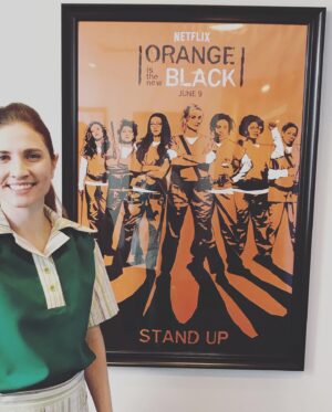 Ashley Jordyn Instagram - Happy 10 Year Anniversary #oitnb !  Here’s a little shoutout to those who built this and those who loved it! #youngcarol  #wgastrong
*
*
Not tagged are the incredible stuntwomen and bg performers and AD team and PA’s and an entire crew of amazing people. Shout out to them too! (I probably made them all crazy because I paced on set in the middle of their work just so happy to be on set)