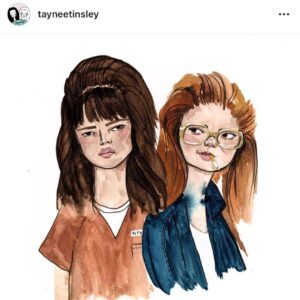 Ashley Jordyn Instagram - More cool #fanart !  #oitnb #oitnb6 #youngcarol #teamcarol #youngbarb #teambarb #littledebbiemurders  #ashleyjordyn