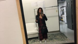 Ashley Reyes Instagram - Season 3 Episode 1 out now on the @starz app! Premiering tonight on @starz at 8pm and available tomorrow internationally on @amazonprimevideo 

Photo Dump Episode 1:

1. Cordelia Diaz rolling up in all her jewelry loving glory. 

3. The incredible director of Episode 1, Jon Amiel, myself and the life of the party/second unit director, Sal. 

4/5. First costume fitting

6. My early ass call time on the first day of shooting.