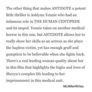 Ashlynn Yennie Instagram - Being an actor is vulnerable. We become other people, capture moments of their lives, then share those moment with the world. Then people watch those moments and tell you if they think it was good or not. Everyone has an opinion but the one that matters most is your own, don’t forget that. Getting reviews is a bizarre part of the business that I have never loved probably because it reminds me of school and being graded on an art project. Art is subjective, as it will always be, and why I love being an artist. 
For the very first time I have been given good reviews for my performance in @antidote_movie ... I still think it’s weird but I am celebrating the small victories as I worked REALLY fucking hard to deliver a good performance. Scroll over to read what others are saying ⚡️🎥🍾 #celebrate #grateful #hardwork