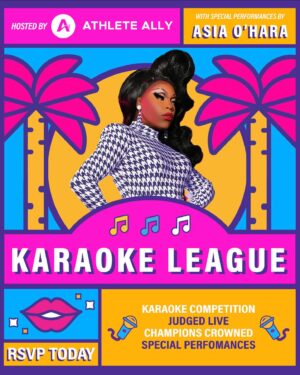 Asia O'Hara Instagram - ATTENTION, KARAOKE QUEENS 📢 The fabulous LGBTQI  sports nonprofit @AthleteAlly is hosting #KaraokeLeague with some special performances from me! 🖤🖤🖤 Join us across the country for a competitive karaoke event that helps further Athlete Ally’s mission of ending homophobia and transphobia in sports. 🏳️‍🌈🏆 Check the link in bio to RSVP and find out more details! See you there! #for21  #ad #athleteally @CoronaUSA