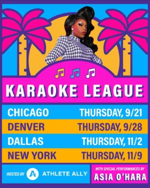 Asia O'Hara Instagram - ATTENTION, KARAOKE QUEENS 📢 The fabulous LGBTQI  sports nonprofit @AthleteAlly is hosting #KaraokeLeague with some special performances from me! 🖤🖤🖤 Join us across the country for a competitive karaoke event that helps further Athlete Ally’s mission of ending homophobia and transphobia in sports. 🏳️‍🌈🏆 Check the link in bio to RSVP and find out more details! See you there! #for21  #ad #athleteally @CoronaUSA