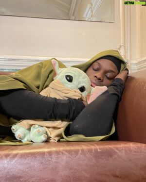 Asttina Mandella Instagram - Even Jedi’s need to get there beauty sleep
#grogu #tourlife