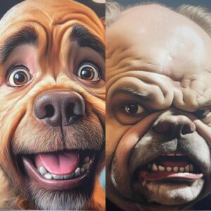 Atle Antonsen Instagram - AI har visst generert Golden og meg som hunder. Den kom heldigvis jeg best ut av. @goldeninsta @official_lildog