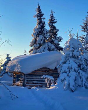 Atz Lee Kilcher Instagram - The little cabin my dad salvaged and rebuilt last year. We’ve had a great winter so far with lots of snow and cold temps. Happy holidays everyone.