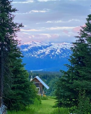 Atz Lee Kilcher Instagram - 11:30 pm. A perfect scene in the middle of the Alaskan wilds. #forgetmenot #cabin #love