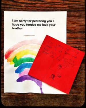 Audrey Marie Anderson Instagram - Notes exchanged on Sunday morning. Then they fought all day. #siblings #sundaymorning
