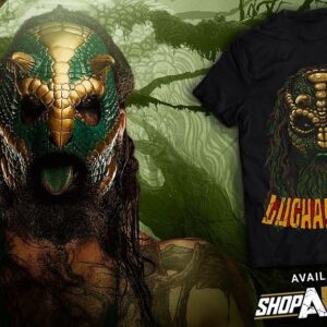 Austin Matelson Instagram - New shirt available now at 
shopaew.com #lifeFindsAWay #luchasaurus #aew