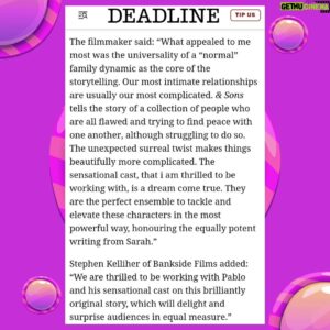 Axel Kuschevatzky Instagram - Nos tomó años pero finalmente podemos contar nuestro próximo proyecto: la película & SONS, dirigida por Pablo Trapero con guión de la ganadora del Oscar Sarah Polley y un elenco magistral - Bill Nighy, Noah Jupe, George MacKay y Matt Smith. Todos los que hacemos Infinity Hill estamos más que felices.

It took us years but we can finally share our next project: the film & SONS, directed by Pablo Trapero written by Oscar winner Sarah Polley with an awesome cast - Bill Nighy, Noah Jupe, George MacKay and Matt Smith. The whole Infinity Hill family is ecstatic.

#andsons #film #movie #película #pablotrapero #sarahpolley #mattsmith #georgemackay #noahjupe #BillNighy #InfinityHill