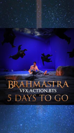 Ayan Mukerji Instagram - Where Spirituality meets TECHNOLOGY…
5 DAYS TO GO… 🤞🕉💥

Yesterday was the first time, I saw every shot in Brahmāstra - finally finished, polished and ready for it’s audience !

Very emotional moment for me, because of how long and challenging that journey has been, on every single shot, from the drawing board to the big screen!

Felt right to share some Behind-the-Scenes today, to celebrate so many years of growing through technology!(and hanging out with blue screens!)

#brahmastra