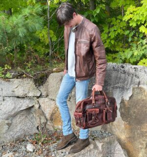 Aymeric Jett Montaz Instagram - Is my style getting better?😏😂🥰 thanks @thejamesleather for making that happen😎 @thursdayboots