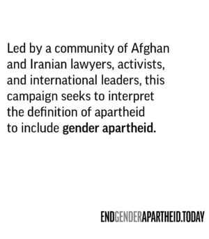 Azita Ghanizada Instagram - Today on #internationalwomensday I stand by the women & girls of Afghanistan & Iran and demand that we interpret & expand the legal definition of apartheid to include gender under international laws. 

Join me & a coalition of female lawyers, judges, activists and other global leaders to name the atrocities against the women and girls of Iran and Afghanistan for what they are: Gender Apartheid.

Swipe on through and add your name to the link in my bio. 

EndGenderApartheid.Today #EndGenderApartheid