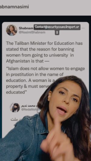 Azita Ghanizada Instagram - I’m so angry, but I’m going to do my best to channel that anger into concrete steps and help the young women having their entire lives blown up by the terror regime that is the Taliban.  A simple step you can do today is join me in emailing the UN Security Council & requesting harsher travel restrictions and a quick response to The Talibans latest human rights violation against girls and women.  If this statement from their “Minister of Education” doesn’t motivate you to type up some emails, I don’t know what will. 

Some organizations to follow working in education in afghanistan @read2leadafg @afghania_barakzai @codetoinspire @wahedigram , if  I’ve missed any, please note in comments. 

And Thank you @omar.haidari for your work.

Also, I don’t post all the pain all the time, I’ll mainly focus on action based efforts. 

Hope that this doesn’t go largely overlooked by the worlds female leaders and icons. #letherlearn #afghanistan