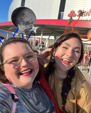 B.K. Cannon Instagram - First Taylor Swift concert with my love @abby_snaillll and she came up with the perfect costumes - “love you to the moon 🌑 and to Saturn 🪐”. Just an overall wonderful weekend with my parents in AZ ♥️