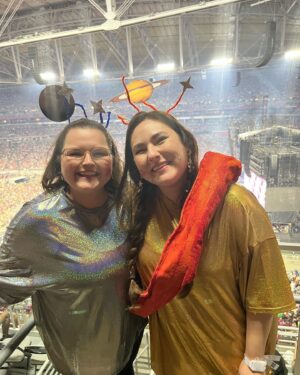 B.K. Cannon Instagram - First Taylor Swift concert with my love @abby_snaillll and she came up with the perfect costumes - “love you to the moon 🌑 and to Saturn 🪐”. Just an overall wonderful weekend with my parents in AZ ♥️