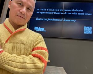 BD Wong Instagram - So I guess somebody is gonna see this and try to tell me the #Library is a bad place? I'm so sorry, no, the Library is not the enemy. I've been spending a lot of time at the library lately working on something new and it's an unbelievably good place. The @bklynlibrary is for everyone. Not only are there amazing teen and kid programs here, but the entire Library Philosophy is about self-betterment. #EmbraceFreeThought. #EmbraceFreeLearning This is a sweater I rescued from the archives, it's either a vintage #pinguoin or @phildar_officiel pattern. I made this with very old #Swirl brand yarn from my mother's 1970s stash...the colors are very #petermax Really cozy for the NYC autumn, I'm glad I never pitched it. #fiberarts #menwhoknit #LookIMadeAHat p.s. i love this song #soundup!