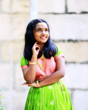 Baby Kaavya Instagram - Simply me.

👗 Beautiful stitching @fashionfeathers_f2 

#kaavya #kaavyahoney #mahanathi #narmadha #function #wedding #family