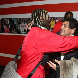Bacary Sagna Instagram - Another Legend is gone. A very popular one, a true one. Spoke his mind no matter the situation. We were lucky enough to meet him back in the days at the emirates stadium with my @arsenal teammates. I was lucky for having the privilege to ask for a simple hug.. excited like a kid.. i really felt the love and respect he had for us and for people. Another really sad day today. Rest in peace 🙏🏾❤️📸: @stuart_photoafc 🙏🏾Thank you🙏🏾