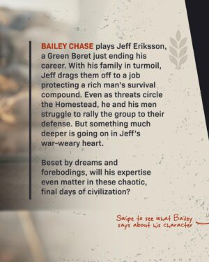 Bailey Chase Instagram - Introducing Jeff Eriksson, brilliantly played by Bailey Chase! ✨
.
.
.
#CharacterIntroduction #MeetTheCharacters #BaileyChase #BlackAutumn #HomesteadTVSeries #AngelStudios