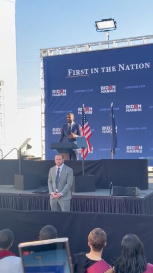 Bakari Sellers Instagram - Today was a busy day. Started the morning at River Bluff High School and ended having the opportunity to take the stage for @joebiden and @kamalaharris. 

It was an honor to have the twins meet MVP. Hoping to give them the same memories my parents gave me. Maybe make tomorrow better than yesterday.