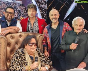 Bappi Lahiri Instagram - This picture is very special ❤️ #anandji @vishaldadlani  @shankar.mahadevan @realhimesh