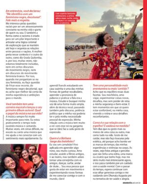 Bárbara Sut Instagram - • UMA MULHER PLURAL •
Minha primeira capa em uma revista veio acompanhada de uma matéria com entrevista que me deixou muito feliz! Ter espaços para falar sobre minha carreira e minha forma de ver o mundo é sempre muito especial, mas esse aqui na @revistaanamaria realmente mexeu com meu coração! Muito grata por fechar o ciclo de Amor Perfeito dessa forma! 🩵
.
Foto de capa @fotografia.dela 
Assessoria @nobreassessoria 
.
#revistaanamaria #anamaria #barbarasut #revista #capaderevista #globo #amorperfeito #entrevista #atriz #bastidores #novela #noveladas18h #tvglobo #redeglobo #protagonismonegro #blackgold #musica #calor