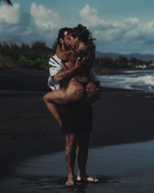 Barbora Zavadilová Instagram - Lovely couple shooting at blacksand beach Bali. Great afternoon with these friendly people. One of my most favourite, responsible and pro models from Prague. And we did it in Bali 🤩🤩🙏 Thanks a lot for your time  and nice shots guys 🤍