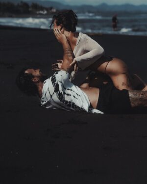 Barbora Zavadilová Instagram - Lovely couple shooting at blacksand beach Bali. Great afternoon with these friendly people. One of my most favourite, responsible and pro models from Prague. And we did it in Bali 🤩🤩🙏 Thanks a lot for your time  and nice shots guys 🤍