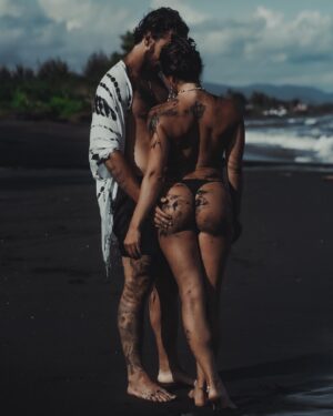 Barbora Zavadilová Instagram - Lovely couple shooting at blacksand beach Bali. Great afternoon with these friendly people. One of my most favourite, responsible and pro models from Prague. And we did it in Bali 🤩🤩🙏 Thanks a lot for your time  and nice shots guys 🤍