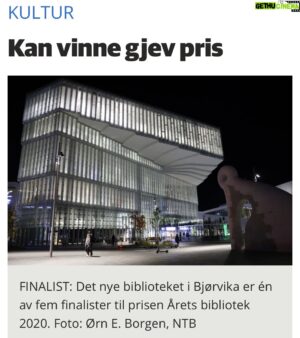 Bård Ylvisåker Instagram - Norges nyeste og mest påkostede bibliotek kan vinne pris i Norge for beste bibliotek i Norge. I år.  #gjevt
.
.
(Eng: Norwegian building wins prize for buildings in Norway)