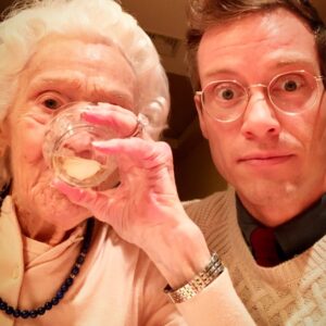 Barrett Foa Instagram - Yesterday was Nonnie’s 102nd birthday, so naturally, I raised a glass of scotch in her honor.  She passed peacefully back in May at the ripe young age of 101 (and 3/4). She and I grew very very close over the past decade. I got to be with her on one of her final days, and I whispered all our inside jokes in her ear.  She drank single malt scotch every single day of her life - I even named my dog Scotch after her favorite drink (mine, too.) Nonnie, I know you’re up there enjoying a Dewar’s (rocks glass, ice on the side) and secretly gobbling up milk chocolate Easter bunnies (solid only, none of that cheap stuff) in that big closet in the sky.  Giving you a big, loud “kiss in ear!” Let’s all raise a glass to my late grandma, Marie “Nonnie” Foa! 🥃 .
.
#grandma #nonnie #scotch #singlemalt #dewars