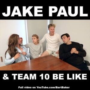 Bart Baker Instagram - Jake Paul & Team 10 - My Assistant Was Assaulted PARODY 😂 LINK IN BIO - tag ur friends - I am donating 100 dollars for every 1m YouTube views to fight violence against women, men, and children!!! DMing lucky ppl who tag 3 or more friends!!!