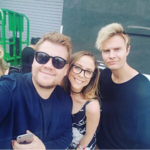 Bart Baker Instagram - Selfie time with the homie @j_corden 🔥✌🏻😵