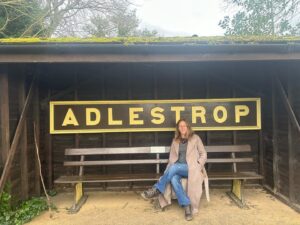 Beatie Edney Instagram - Weekend - well week day away - with @allieesiri , of course it would contain poems, as she is a brilliant poetry editor (including my favourite book 365 Poems for Life). This poem Adelstrop is by Edward Thomas who died in WW1.  Adlestrop by Edward Thomas
Yes. I remember Adlestrop —

The name, because one afternoon

Of heat the express-train drew up there

Unwontedly. It was late June.

The steam hissed. Someone cleared his throat.

No one left and no one came

On the blare platform. What I saw

Was Adlestrop—only the name

And willows, willow-herb, and grass,

And meadowsweet, and haycocks dry,

No whit less still and lonely fair

Than the high cloudlets in the sky.

And for that minute a blackbird sang

Close by, and round him, mistier,

Farther and farther, all the birds

Of Oxfordshire and Gloucestershire.
