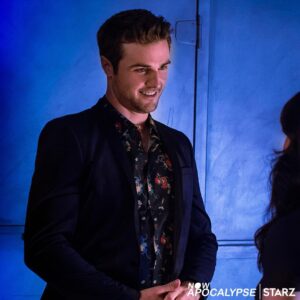 Beau Mirchoff Instagram - This is the face of a man en route to a sex party. 
Watch him maneuver an orgy with unrivaled aplomb and grace this Sunday on #starz 🕺😁💥 or right now on the starz app! Link in bio #nowapocalypse @nowapocalypse @roxane_mesquida