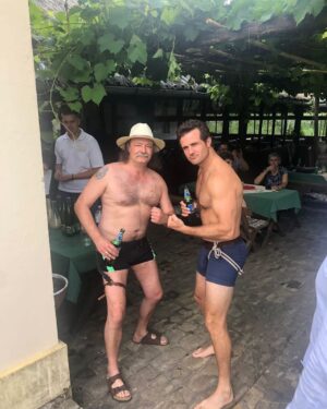 Beau Mirchoff Instagram - Highly recommend adding Viking wrestling to your wedding’s itinerary.