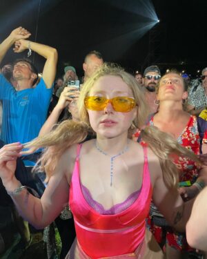 Bebe Cave Instagram - went to Glastonbury and had an incredibly nice time NO IRONY at all.im being COMPLETELY sincere. just fully good vibes with REALLY NICE And cool people . im sick to my stomach - did a WCTATRN podcast with @jessiecave all about it on our patreon link in my bio ♥️💕🤘