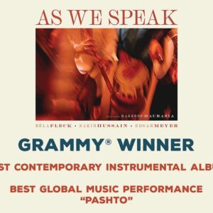 Béla Fleck Instagram - I stepped off-stage in London to the news that As We Speak won TWO Grammys!! It’s a privilege to be able to play music with such amazing collaborators as @zakirhq9, Edgar Meyer, and @chaurasia_rakesh. Thank you to our team, @thirtytigers, and @recordingacademy. Woo hoo!!!