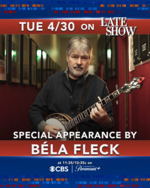 Béla Fleck Instagram - How about some late night 🪕 - on Tuesday, April 30th I'll be on @colbertlateshow! 

@stephenathome #Colbert