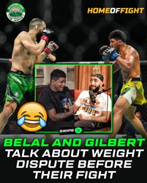 Belal Muhammad Instagram - How can you not respect this😂

Gilbert and Belal discussing their weight beef before their fight last year.

Follow @showmethemoneypod for more clips🙌