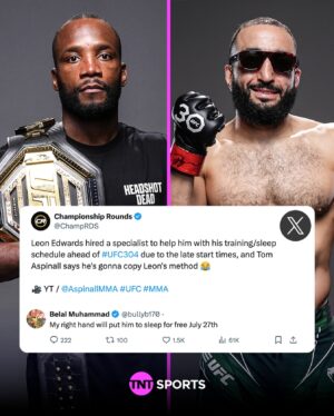 Belal Muhammad Instagram - Belal Muhammad is enjoying himself in the build up to #UFCManchester 😅🏆

#UFC304 | July 27th | LIVE on TNT Sports and discovery 