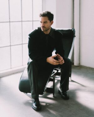Ben Aldridge Instagram - Thank you for having me @wwd - We talked about @knockatthecabin and various other juice 🧃 

Photographed by @sirdavidsimon at @slip_studio 
Styled by @felicitykay