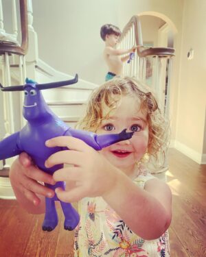 Ben Feldman Instagram - Today Effie joins a very exclusive group of two-year-olds who can accurately say “MY DADDY MARRRNSTURRR”. #monstersatwork is streaming now on @disneyplus