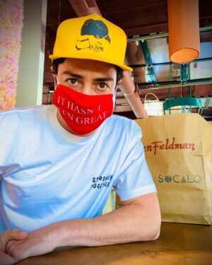 Ben Feldman Instagram - 2 ways to ensure the other side of this thing will be inhabitable: #WearADamnMask & #SupportLocalRestaurants • Stopped by my aunt @susanfeniger’s @socalorestaurant to get one of their taco kits & for the length of a dinner, things truly felt “great”.