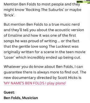 Ben Folds Instagram - Check out Ben on ABC Australia's 'The Drawing Room' ! Link in story.