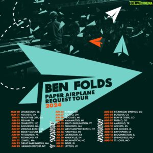 Ben Folds Instagram - More cities announced for the #PaperAirplaneRequestTour! 

Visit benfolds.com/tour to learn more.