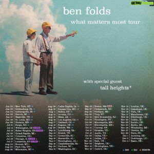 Ben Folds Instagram - new dates announced! see ya on the road! 

tix: benfolds.com/tour